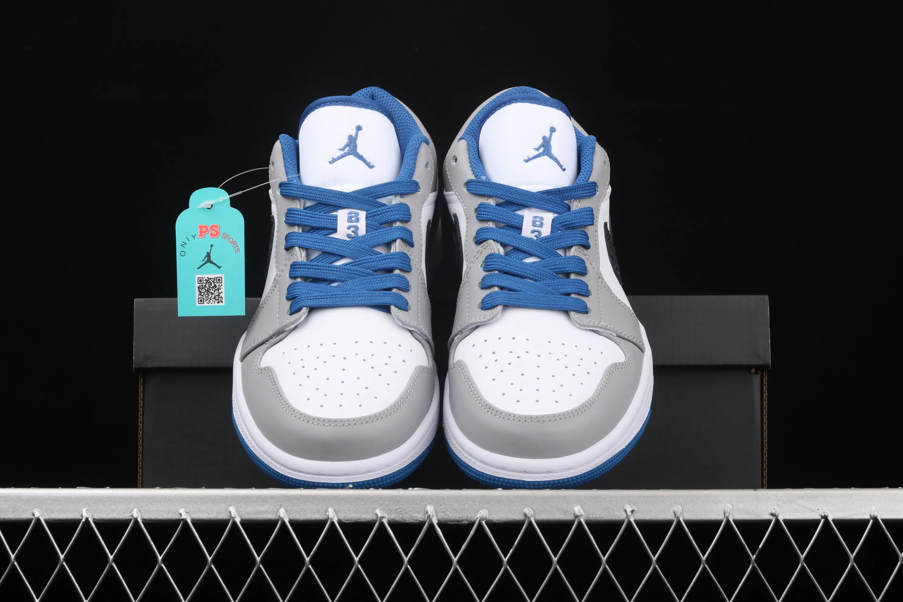 All categories Air Jordan Jordan series basketball shoes Air Jordan 1 Low Air Jordan 1 Low Shadow AJ1 Joe 1 gray blue and white first layer low-top cultural and leisure sports sneakers 553558-103